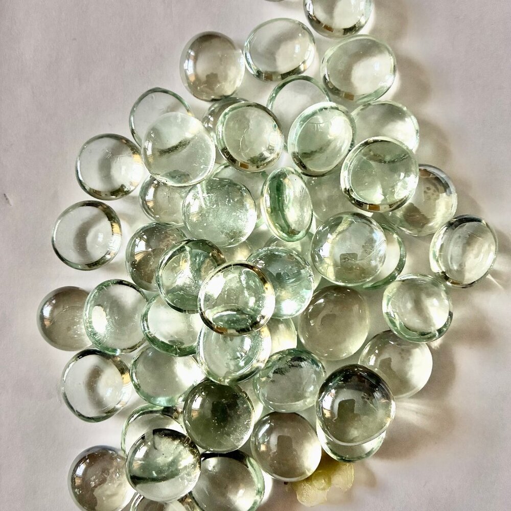 Clear Glass Round Pebbles for Mosaics, Crafts, or Home Decor